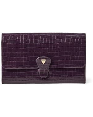 Aspinal of London Classic Travel Wallet - Purple