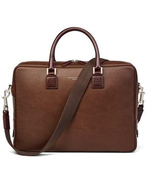 Aspinal of London Mount Street Laptop Briefcase Bag - Brown