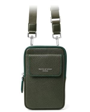 Aspinal of London Reporter Crossbody Phone Bag - Green