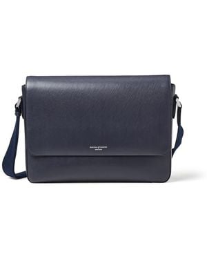 Aspinal of London Slim Postman Messenger - Blue