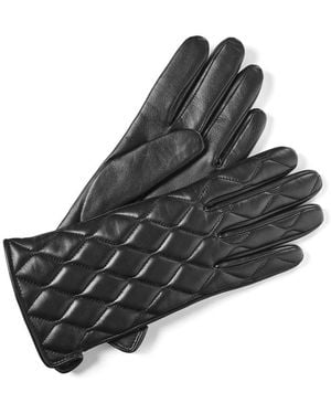 Aspinal of London Quilted Leather Gloves - Black