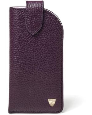 Aspinal of London Glasses Case With Tab - Purple