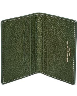 Aspinal of London Double Fold Credit Card Holder - Green