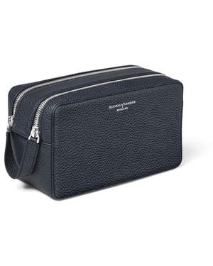 Aspinal of London Double Zip Mount Street Wash Bag - Blue