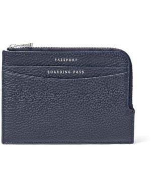 Aspinal of London Zipped Travel Wallet - Blue