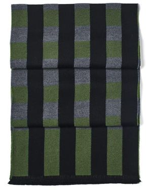 Aspinal of London Exploded Check Wool Scarf - Green