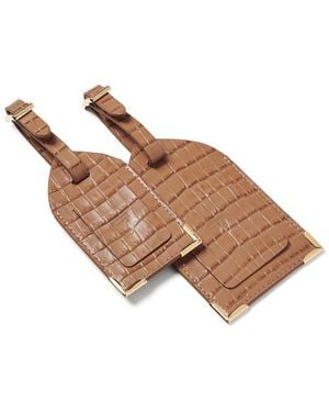 Aspinal of London Set Of 2 Luggage Tags - Brown