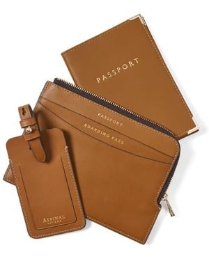 Aspinal of London Zipped Travel Collection - Brown