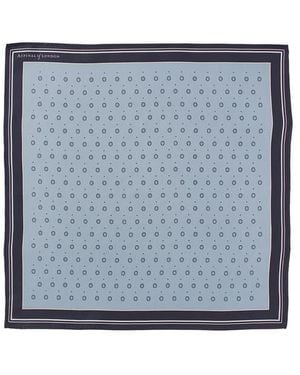 Aspinal of London Pure Silk Pocket Square - Blue