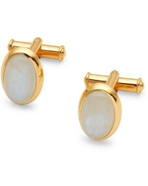 Aspinal of London Oval Cufflinks - Metallic