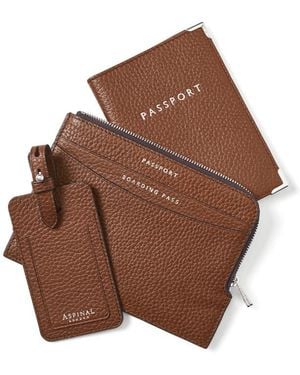 Aspinal of London Zipped Travel Collection - Brown