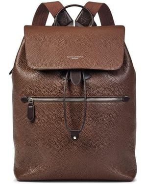 Aspinal of London Reporter Leather Backpack - Brown