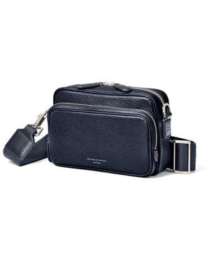 Aspinal of London Reporter East West Messenger Bag - Blue