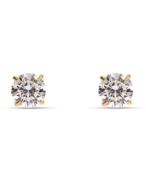Aspinal of London Floating Diamond Solitaire Stud Earrings - Metallic