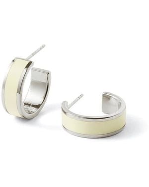 Aspinal of London Enamel Hoop Earrings - Metallic