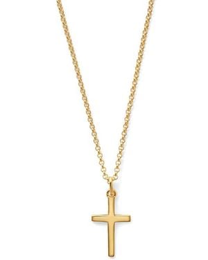 Aspinal of London Cross Pendant Necklace - Metallic