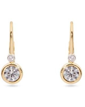 Aspinal of London Diamond Earrings With Sapphire - Metallic