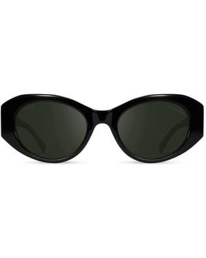 Aspinal of London Evie Oval Sunglasses - Black