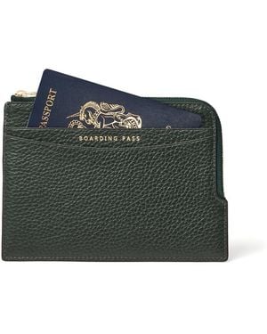 Aspinal of London Zipped Travel Wallet - Green