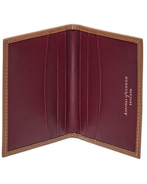 Aspinal of London Double Fold Credit Card Holder - Purple