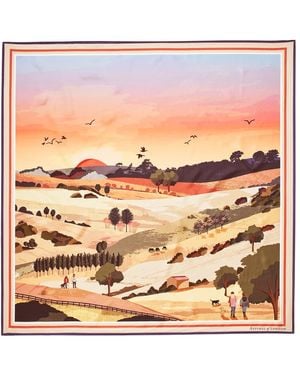 Aspinal of London South Downs Silk Scarf - Pink
