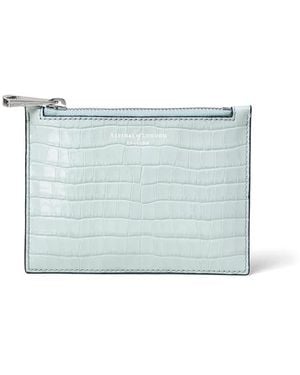 Aspinal of London Leather Small Essential Flat Pouch - Blue