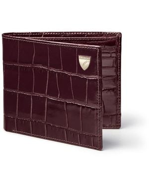 Aspinal of London 8 Card Billfold Wallet - Purple