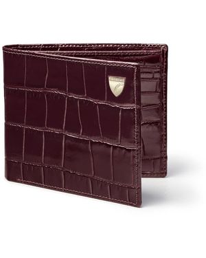 Aspinal of London 8 Card Billfold Wallet - Purple