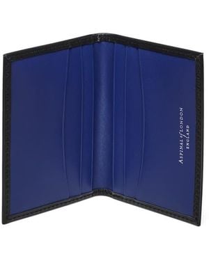Aspinal of London Double Fold Credit Card Holder - Blue