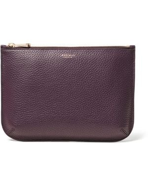Aspinal of London Leather Large Ella Pouch - Purple