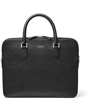 Aspinal of London Slim Leather Briefcase Bag - Black