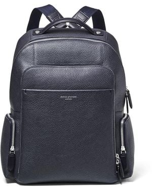 Aspinal of London Zipped Leather Backpack - Blue
