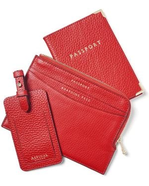 Aspinal of London Zipped Travel Collection - Red