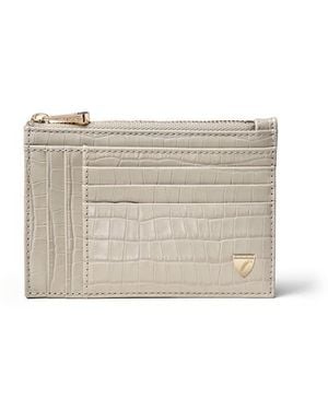 Aspinal of London Double Sided Zipped Card & Coin Holder - Gray
