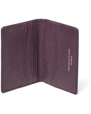 Aspinal of London Double Fold Credit Card Holder - Purple