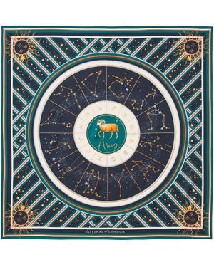Aspinal of London Aries Zodiac Silk Scarf - Gray