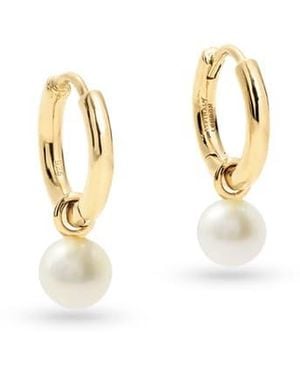 Aspinal of London Pearl Huggie Earrings - Metallic
