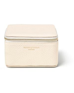 Aspinal of London Travel Watch & Ring Box With Pocket - Natural