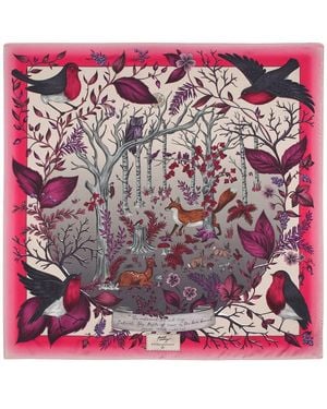 Aspinal of London Robin Silk Scarf - Purple