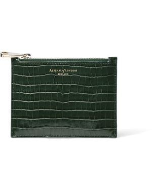 Aspinal of London Small Essential Flat Pouch - Green
