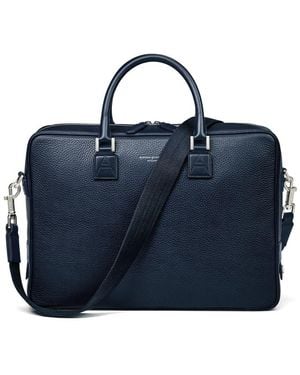Aspinal of London Mount Street Laptop Briefcase Bag - Blue