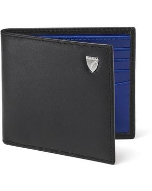 Aspinal of London 8 Card Billfold Wallet - Blue