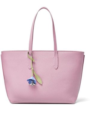 Aspinal of London Zipped East West Tote Bag With Charm - Purple