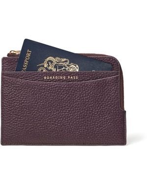 Aspinal of London Zipped Travel Wallet - Purple
