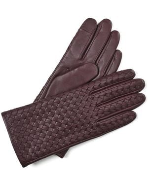 Aspinal of London Woven Leather Gloves - Brown