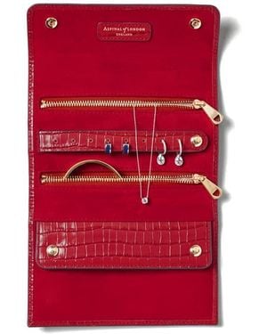 Aspinal of London Travel Jewellery Roll - Red