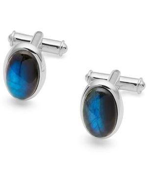 Aspinal of London Oval Cufflinks - Blue
