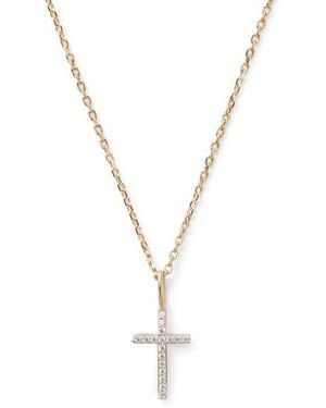 Aspinal of London Diamond Cross Pendant Necklace - Metallic
