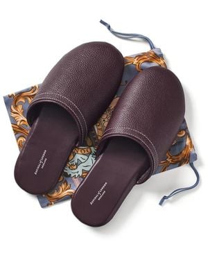 Aspinal of London Hudson Travel Slippers - Purple