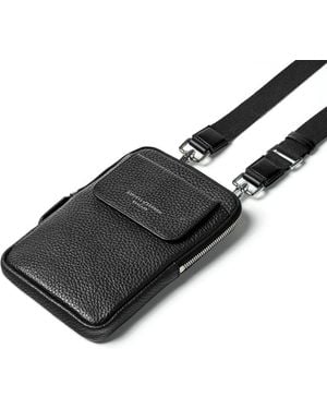 Aspinal of London Reporter Crossbody Phone Bag - Black